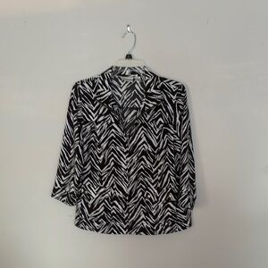 Chico's Black and White Zebra Print Blouse